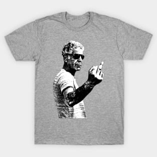 Memories Anthony Bourdain middle finger pose T-Shirt